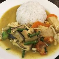 Green curry with bean curb rice at Home Recipe in Ipoh