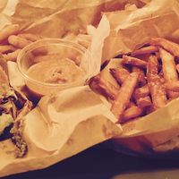 Sweet potato fries and banana ketchup at GreenBurger - Vesterbrogade in Copenhagen