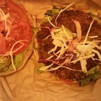 Mexican burger detail  at GreenBurger - Vesterbrogade in Copenhagen