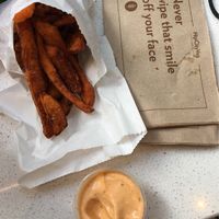 sweet potato fries and siracha aoli  at HipCityVeg - Broad St in Philadelphia