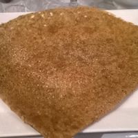Vegan galettte with sugar on the top at Ty Veg in Perros-guirec