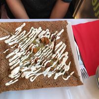 Vegan galette with creamy chive at Ty Veg in Perros-guirec