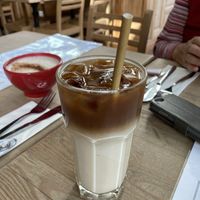 Vegan iced latte with oat milk at Le Pain Quotidien - Gelderlandplein in Amsterdam