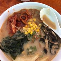 Vegan diablo ramen (with added kimchi and shiitake mushrooms)!!   at V-Ramen - Alvaro Obregon in Mexico City