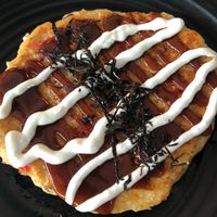 Vegan okonomiyaki!!!  Absolutely amazing and delicious... at V-Ramen - Alvaro Obregon in Mexico City