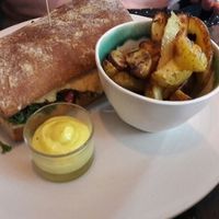 Sandwich with sideorder of fries  at Venchi in Odense