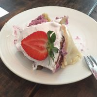 Raspberry cake at Venchi in Odense