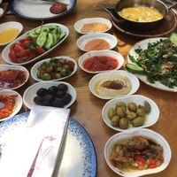 Breakfast selection with homemade jam and hazelnut spread   at Dogaciyiz Organik Gourmet in Istanbul