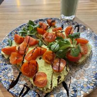  Vegan avocado toast (on request) and matcha latte with soy milk  at Coffee&Cake in Zadar