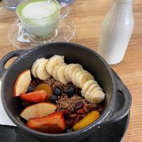 Cereal with fruit and almond milk (on request)  at Coffee&Cake in Zadar