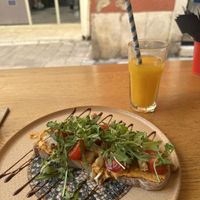 Vegan toast with hummus smoked tofu and chickpeas   at Coffee&Cake in Zadar