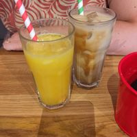 Freshly squeezed orange juice and iced latte at Coffee&Cake in Zadar