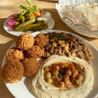 $23 Vegetarian Plate (all plates together)  at Falafel Moudy in Campbellfield