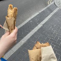 vegan sausage roll and wholemeal pastry at Our Cornish Pasty Shop in Brighton