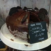 Vegan cookies & cream cake at Our Cornish Pasty Shop in Brighton