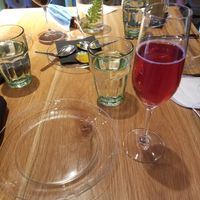 Pomegranate mimosa at Pharm Table in San Antonio