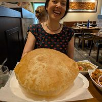 Gigantic poori at Karavalli Regional Cuisine of India in Latham