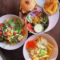 Kapsalon, glutenfree burger and cheeze fries - so delicious!!! at Mooshka in Amsterdam