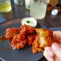 Buffalo Wings with blue cheese dip at Mooshka in Amsterdam