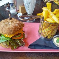 Caribbean burger at Mooshka in Amsterdam