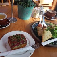Vegan lasagne and somosas at Brown Sugar Cafe in Taihape