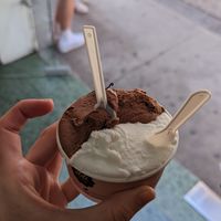 Coconut and chocolate at Gelateria Tramonti in Cartagena