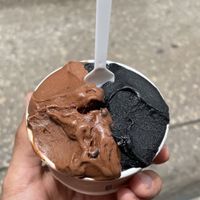 Black lemon and chocolate  at Gelateria Tramonti in Cartagena