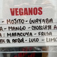 Vegan options  at Gelateria Tramonti in Cartagena