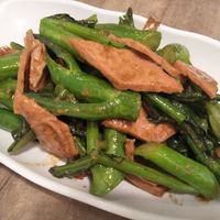 Beef and kale in satay sauce at Vegetarian Kitchen 素食園坊 in Hong Kong Island
