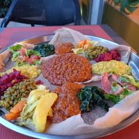 Vegetarian dégustation platter at Awash in Geneva