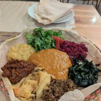 Vegan variety plate at Awash in Geneva