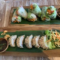 Gyoza and spring rolls
All vegan and fresh  at Bodhi Leaf Eatery in Denpasar