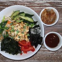 Bibimbap bowl at Bodhi Leaf Eatery in Denpasar