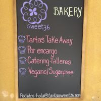 Outside sign at Sweet36 in Madrid