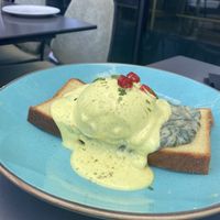 Eggs benedict  at Four One Six (416) in Tel Aviv