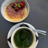 Israeli mint tea with a little cream brûlée never hurt anyone #Veganuary at Four One Six (416) in Tel Aviv