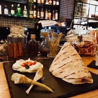 Best starter! Lebanese cream cheese  at Four One Six (416) in Tel Aviv