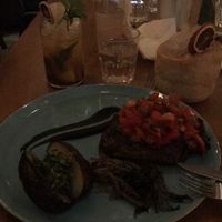 Unbelievable Vegan Steak made of seitan  at Four One Six (416) in Tel Aviv