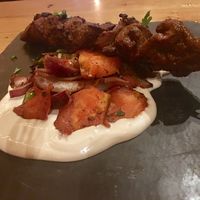 “chicken skewers" at Four One Six (416) in Tel Aviv