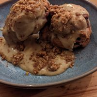 Pastry desert at Balans Bistro in Bratislava