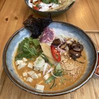 Tom Yum sauce, excellent taste, huge portion(600g) and burrito bowl(up) creamy and delicious, cold meal, good choice when outside is hot weather  at Balans Bistro in Bratislava