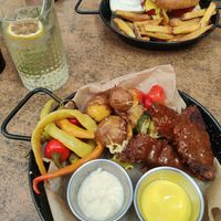 BBQ Ribs + Smashed potatoes; Summer Burger at Balans Bistro in Bratislava