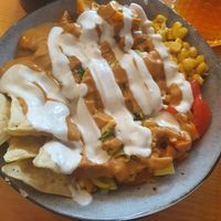 Burrito bowl with loads of sauce at Balans Bistro in Bratislava