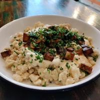 Traditional Slovak dish made vegan! Special of the day at Balans Bistro in Bratislava