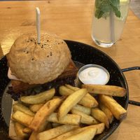 green burger at Balans Bistro in Bratislava