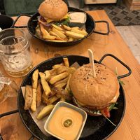 Mexiko burger with fries and chipotle dip  at Balans Bistro in Bratislava