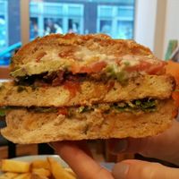 Mouthwatering burger  at Balans Bistro in Bratislava