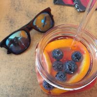 Home made berry drink at Balans Bistro in Bratislava