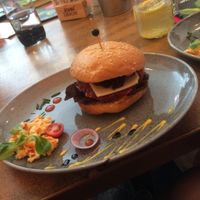 vegan burger at Balans Bistro in Bratislava