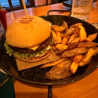 Green burger with GF bun at Balans Bistro in Bratislava
